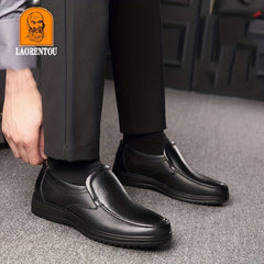 LAORENTOU Men's Leather Loafer Shoes Lightweight Non Slip Casual