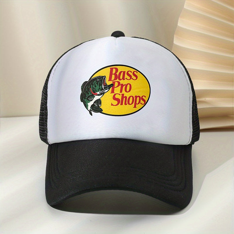 BASS Carp Print Baseball Cap Sunshade Fishing Hat