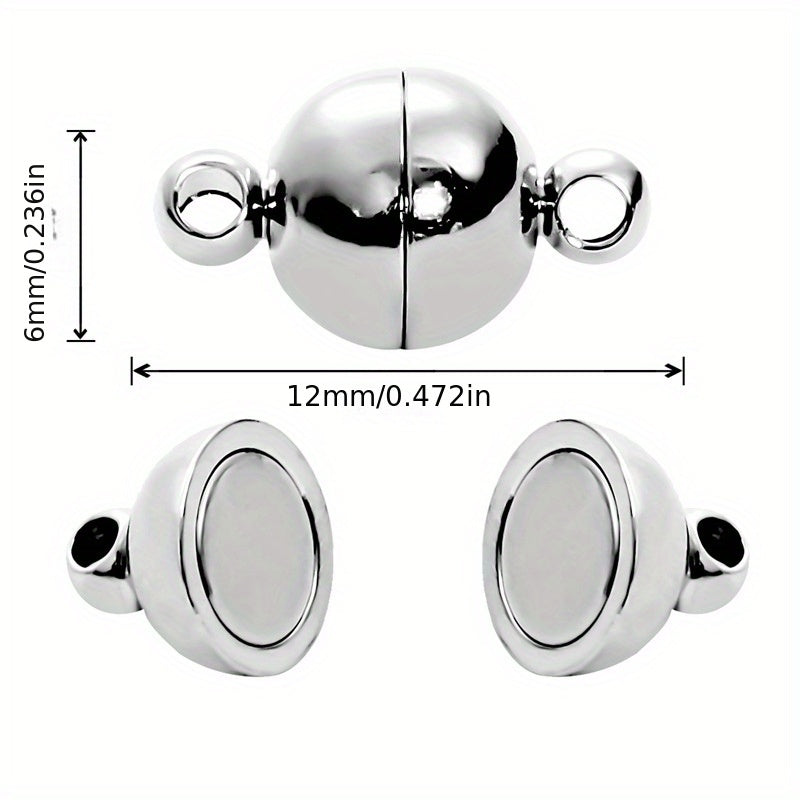 10 Pcs 8mm Magnetic Clasps for Bracelets, Necklaces DIY