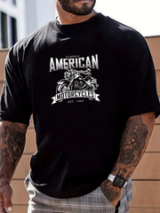 Lighthouse Motorcycle Sea Print Men's Graphic Tee