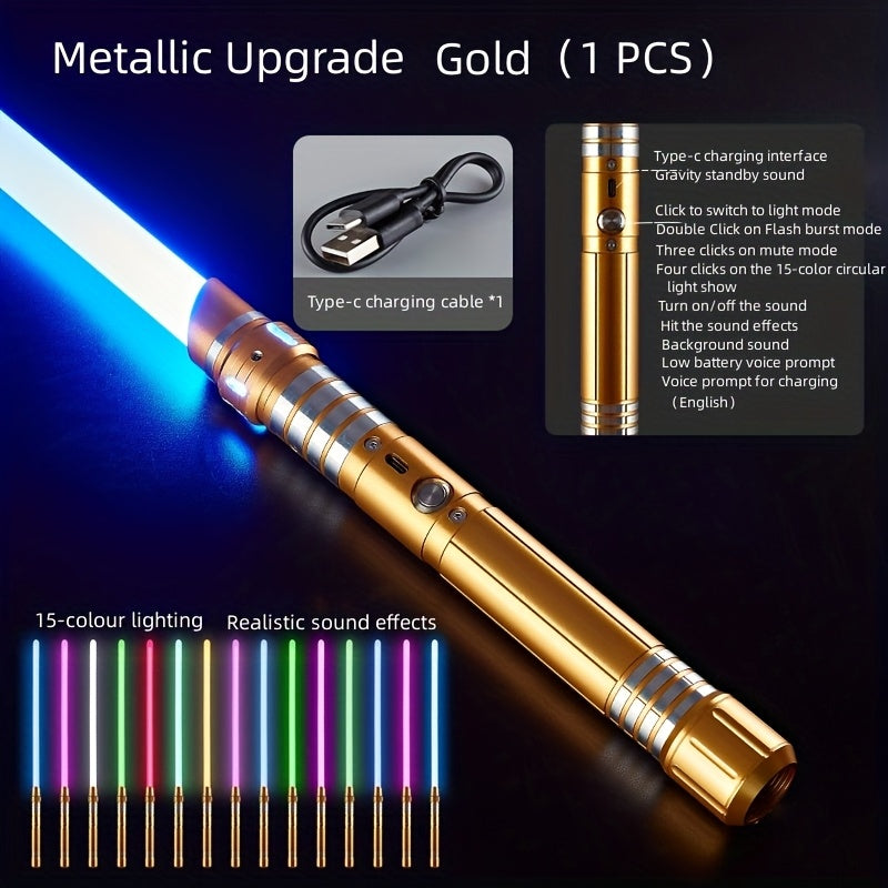2-in-1 Metal Gravity Sensing Light Sword Rechargeable Toy Sword