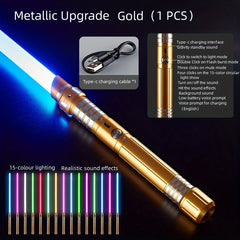 2-in-1 Metal Gravity Sensing Light Sword Rechargeable Toy Sword