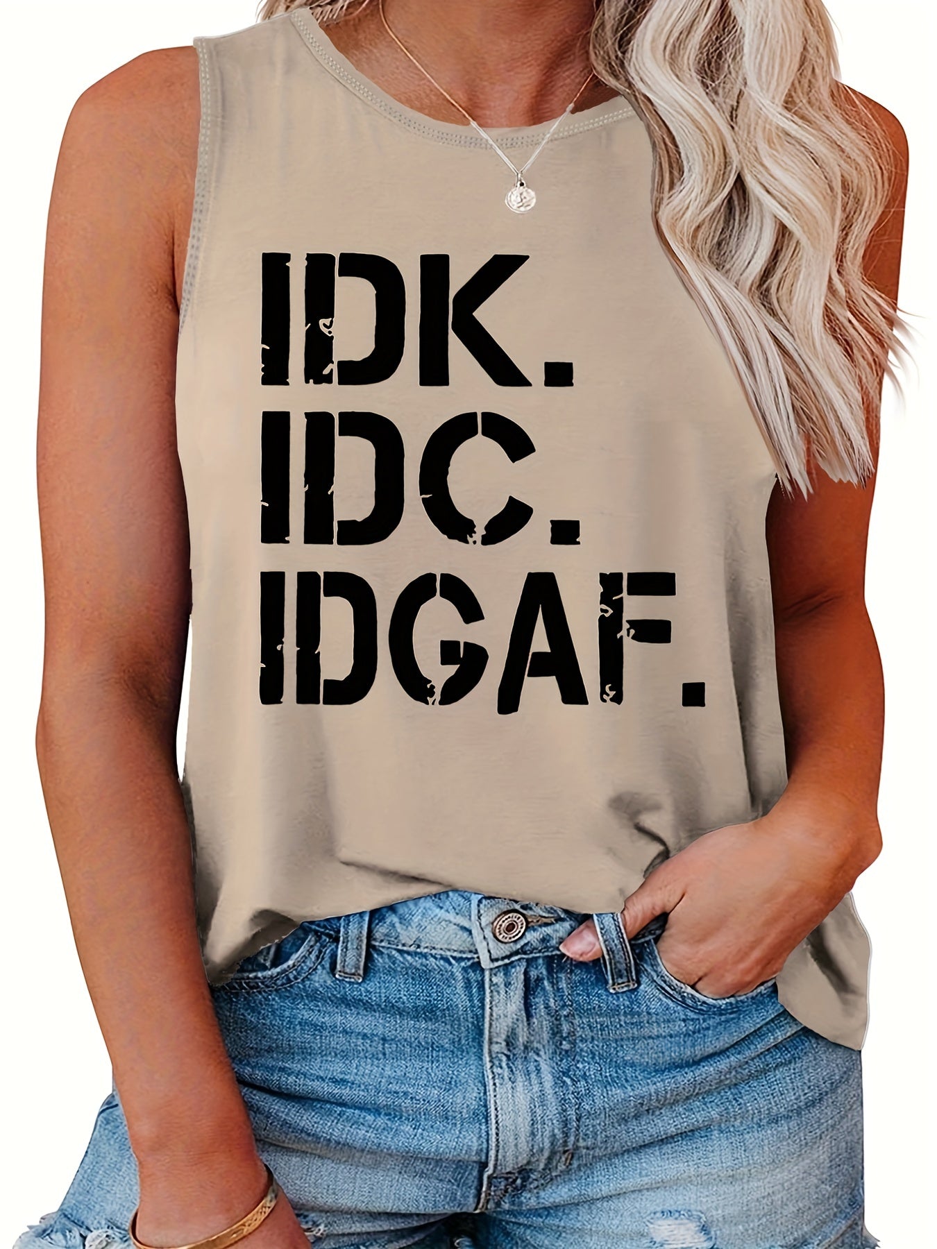  Women's Letter Print Tank Top