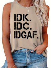  Women's Letter Print Tank Top