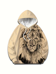 Men's Lion 3D Print Hoodie Graphic Pullover for Autumn Winter