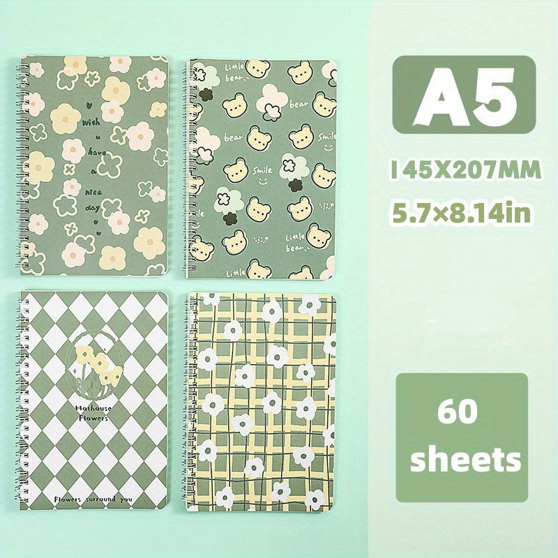 Fresh Flower Coil Book A5 Notebook Horizontal Line Inner Page