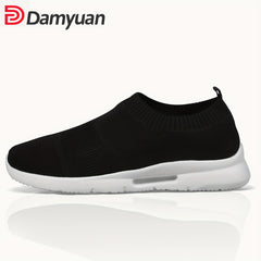 Unisex Flying Woven Running Shoes Slip On Mesh Sneakers