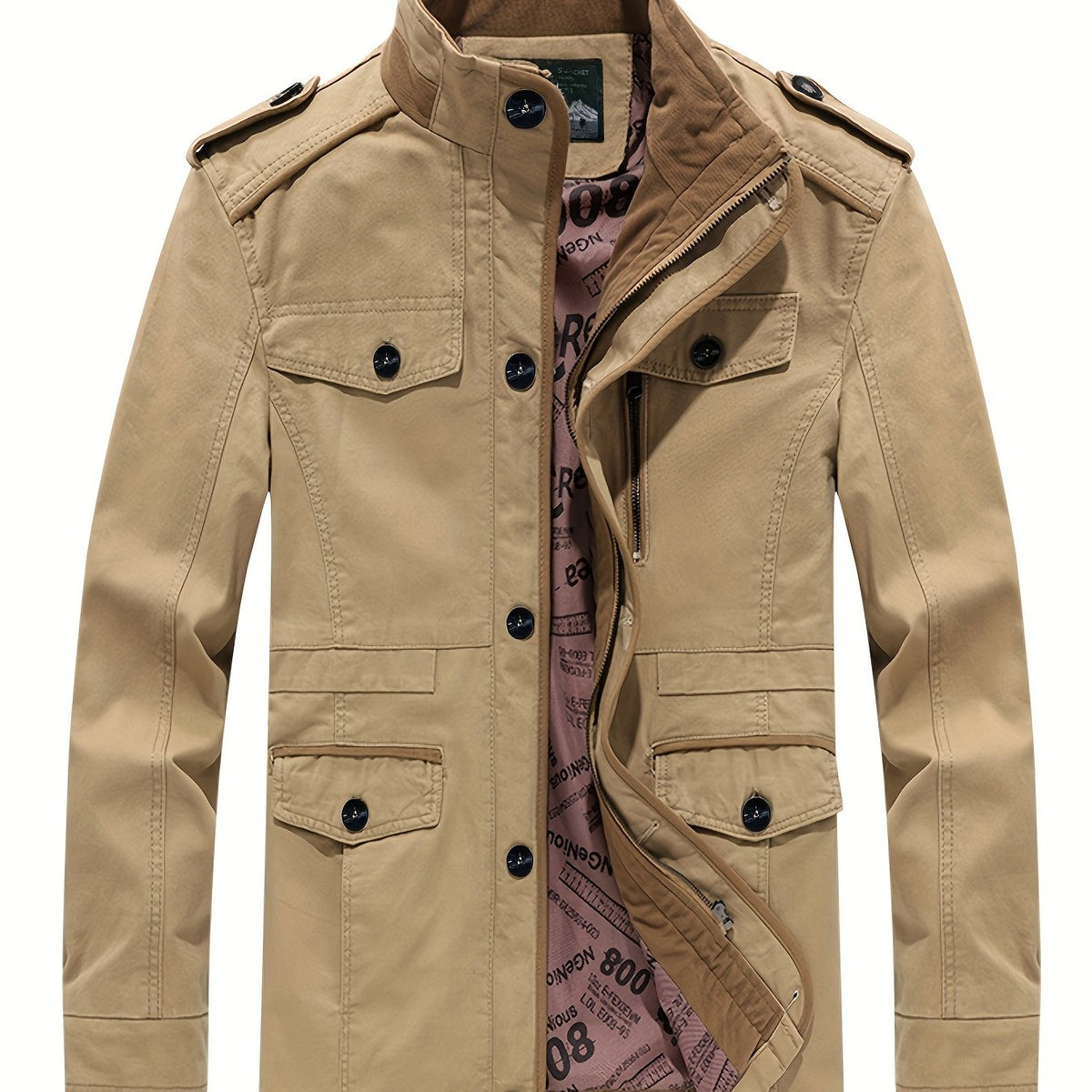 Men's Retro Cotton Jacket Windproof Coat for Autumn and Winter