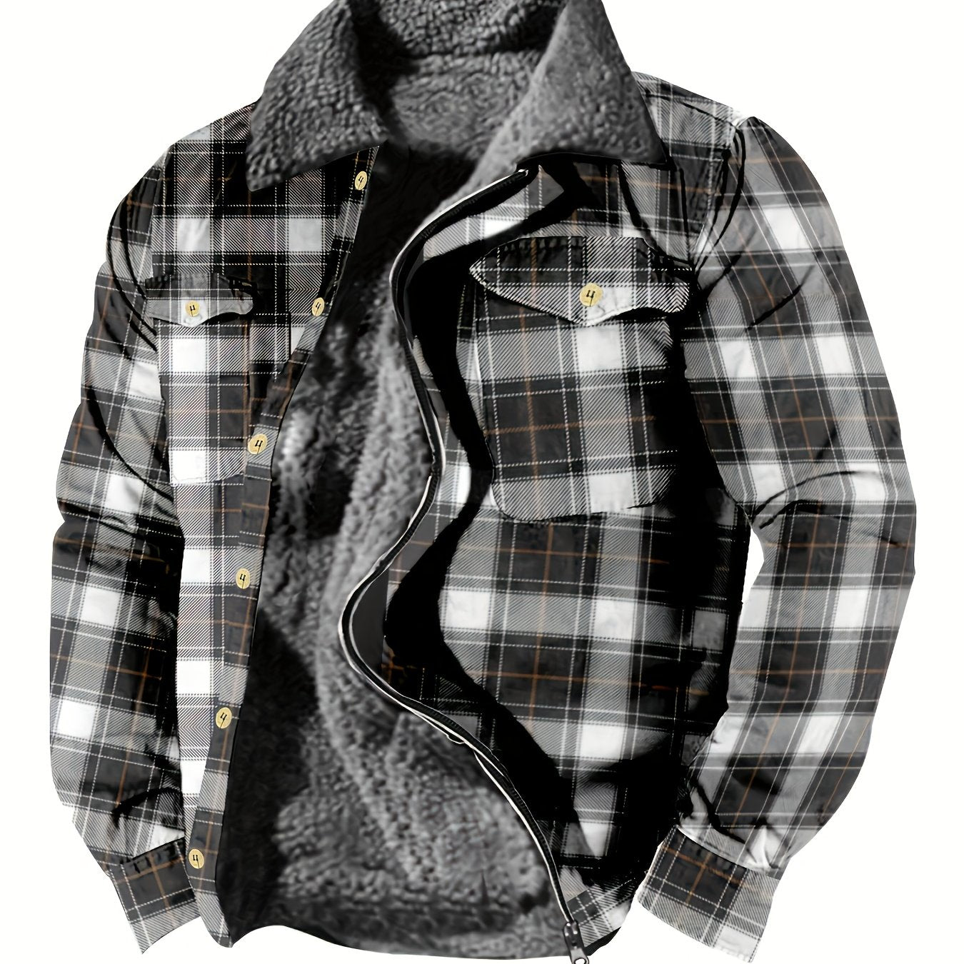Men's Plush Lapel Thick Winter Jacket