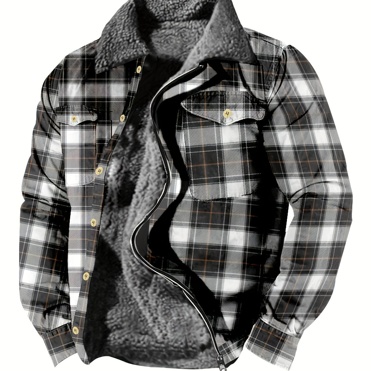 Men's Plush Lapel Thick Winter Jacket