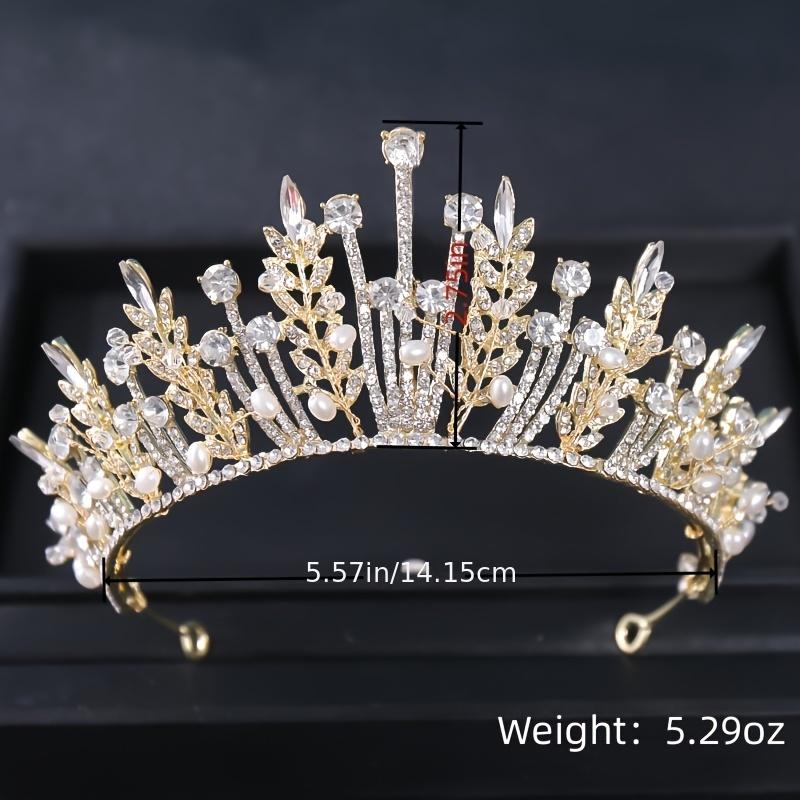 Baroque Crystal Leaf Crown for Bridal Queen Pageant Prom