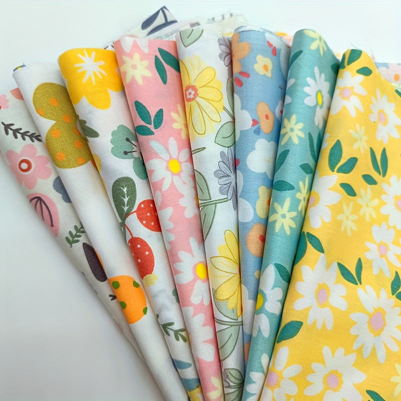 8pcs Yellow Cotton High Bed Sheet Fabric Doll Clothes DIY