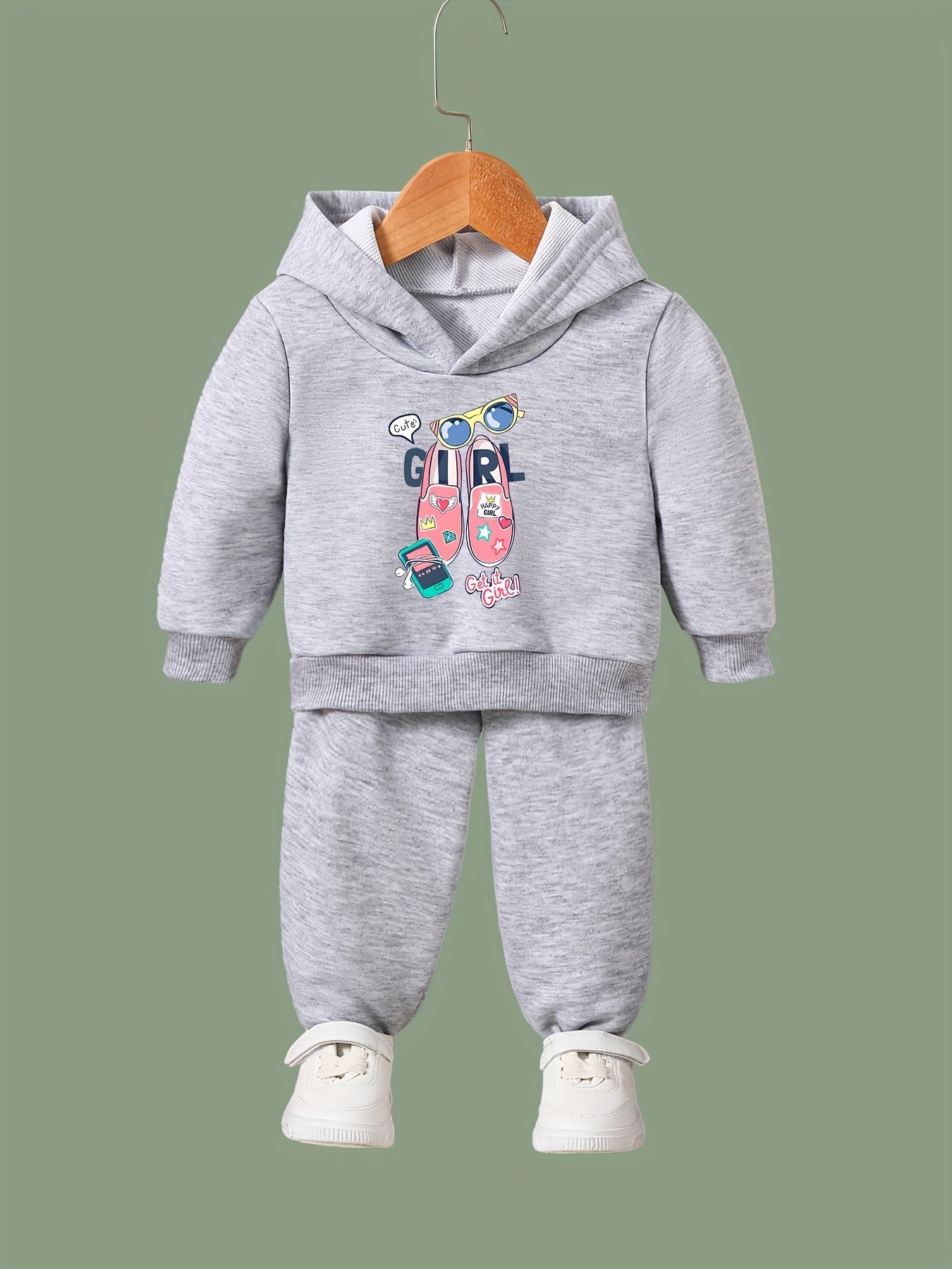 Girls Hooded Sweatshirt & Sweatpants Set