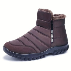 Men's Zipper Snow Boots Waterproof Non Slip Hiking Shoes