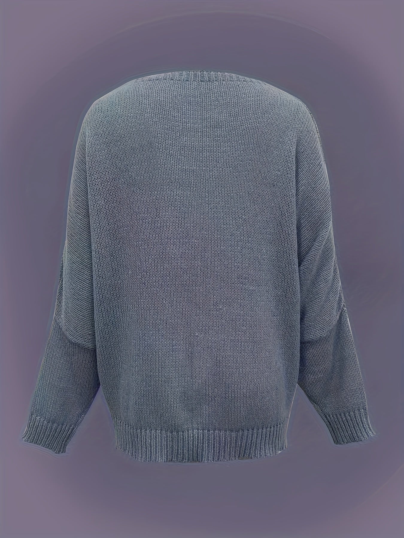  Solid V Neck Sweater Long Sleeve Jumper