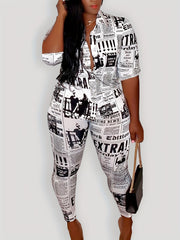  Pop Art Print Shirt & Leggings Set
