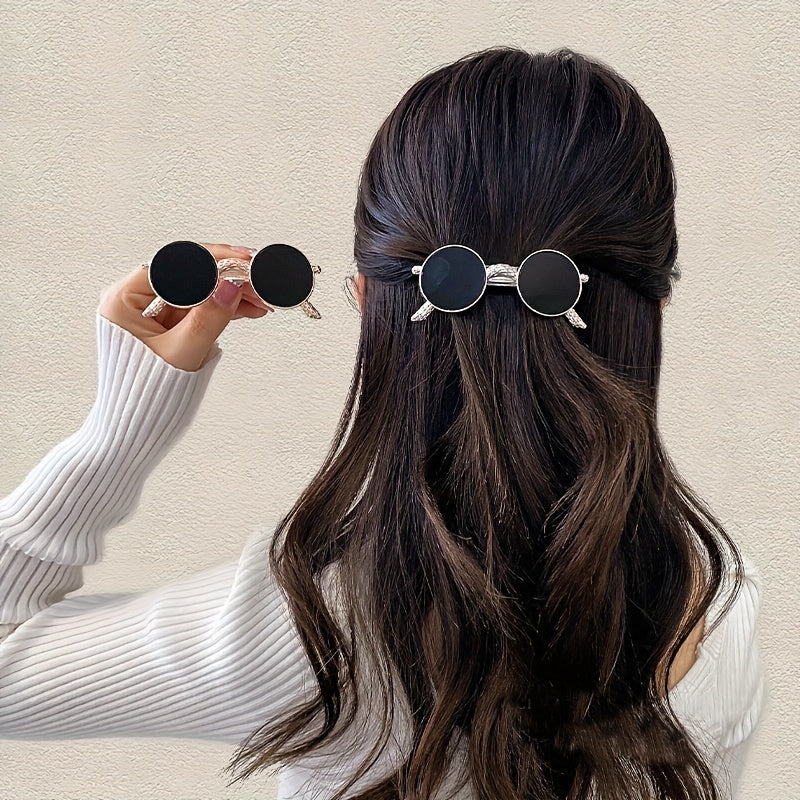 Sunglasses Shaped Metal Hair Clip for Women