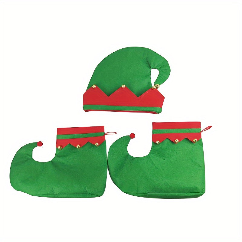 Christmas Elf Decorative Hat Shoes Outdoor Christmas Dress Up Costume