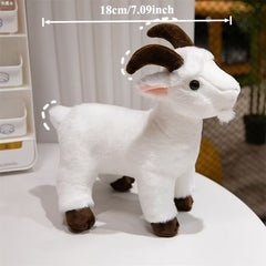 Soft Goat Plush Toy with Expressive Eyes & Horns