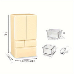 Dollhouse Kitchen Fridge Light Pink w/ Clear Shelves