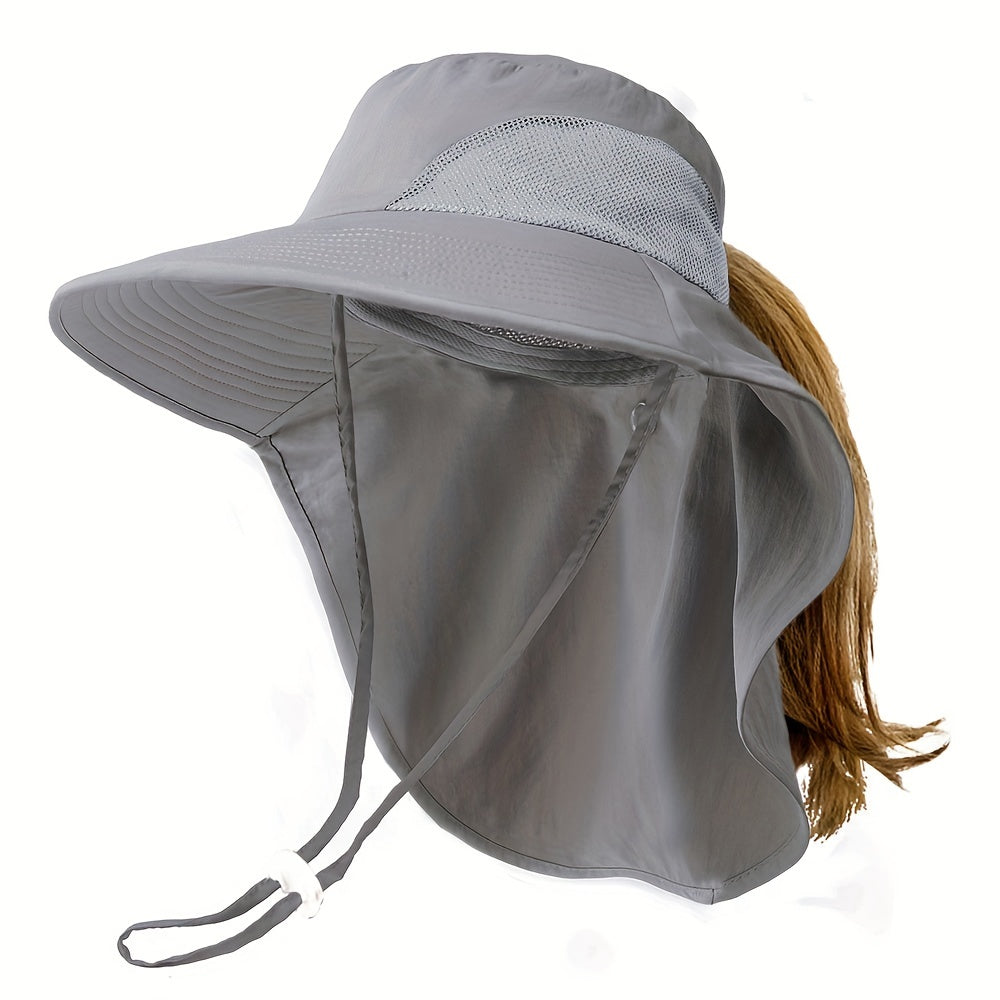 Mesh Breathable Hiking Fishing Bucket Hat with Neck Flap