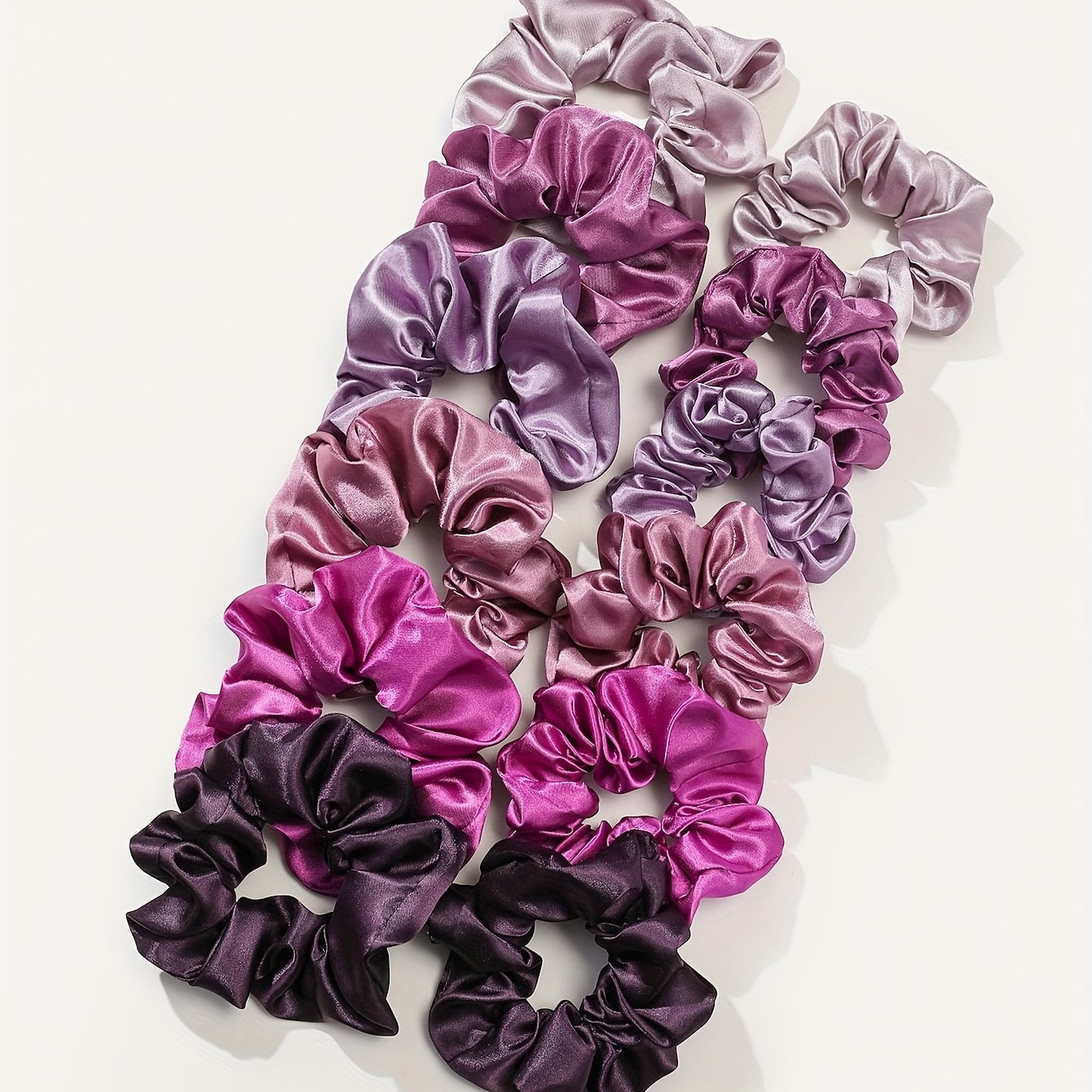 12pcs Mixed Satin Hair Tie Elastic Scrunchie Hair Rope Accessory