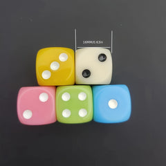 80pcs 16mm Colorful Dices With Flannelette Bag for Adults Games