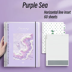 Vintage Loose leaf Notebook with Three-dimensional Painting Patterns