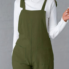 Casual Sleeveless Jumpsuit with Dual Pockets for Women