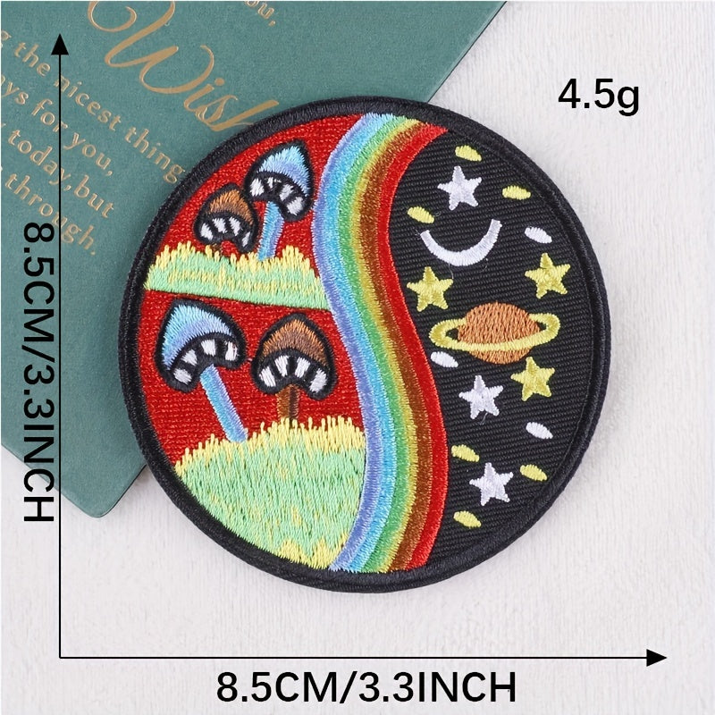 Circular Embroidery Badges Clothing Repair Patches For Men Costumes