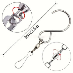 6pcs Rotating Wind Chime Hooks Stainless Steel for Hanging