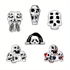 20pcs Halloween Enamel Pin Ghost Punk Bone Goth Brooches Backpack