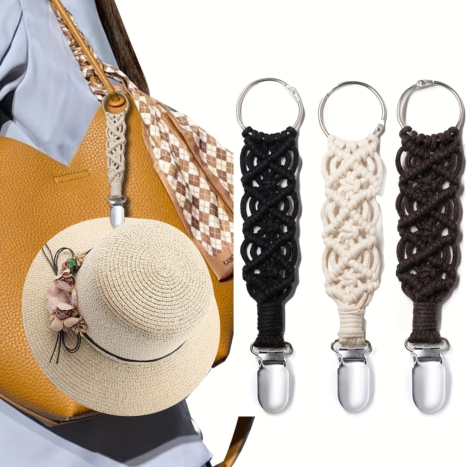 Woven Hat Clip Cap Retainer Holder Outdoor Travel Accessory