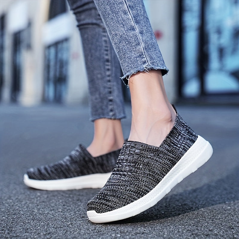 Women's Knitted Slip-On Sock Shoes Soft Sole Casual Walking Shoes