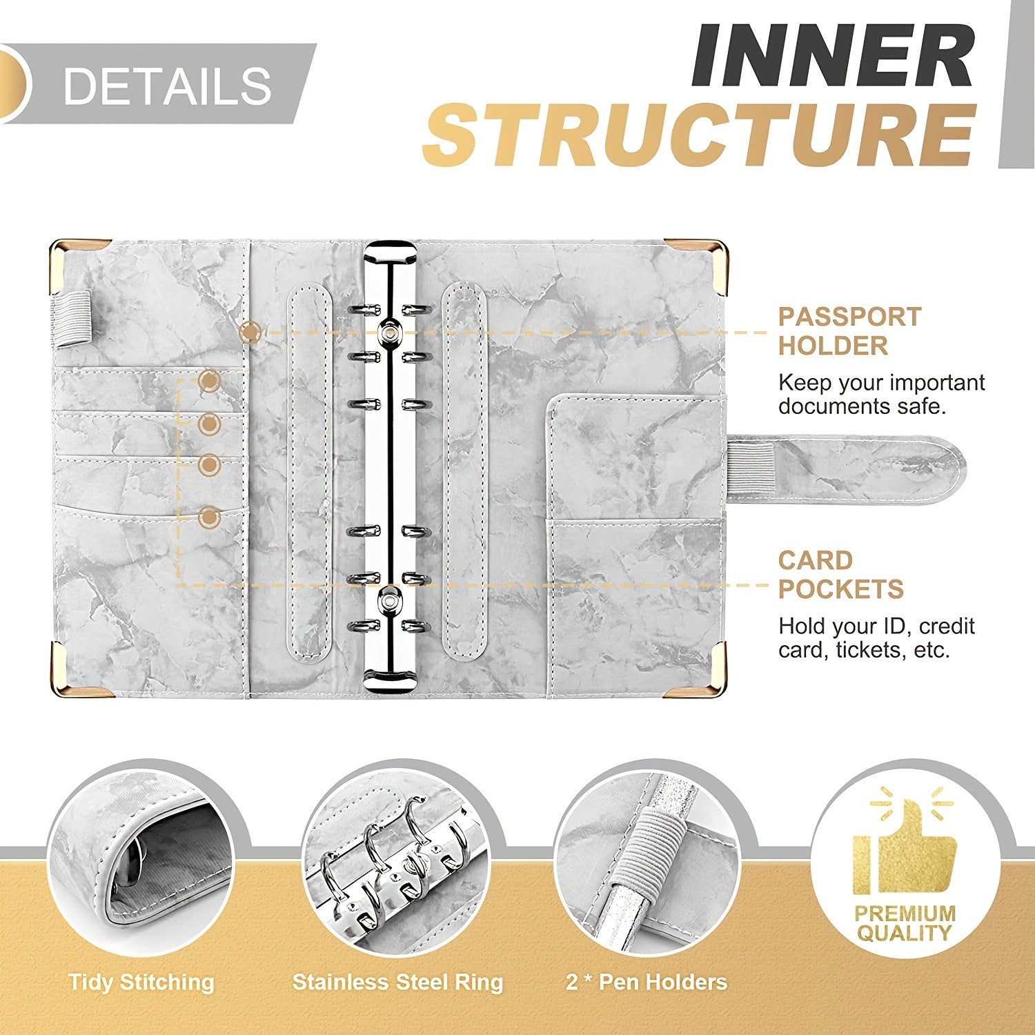 A6 Marble Print Journal Set - Stay Organized & Stylish