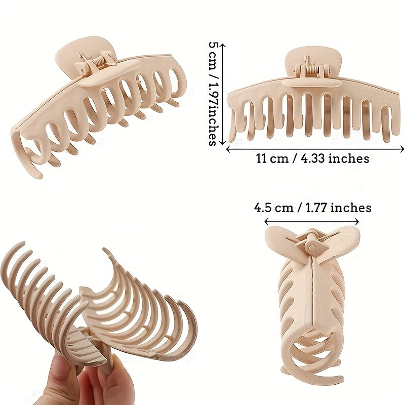3pcs Large Shark Claw Frosted Hair Claw Ponytail Clip Hair Accessories
