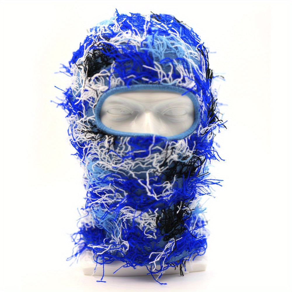 Distressed Knitted Full Face Mask Ski Shiesty Mask Camouflage Fleece Mask
