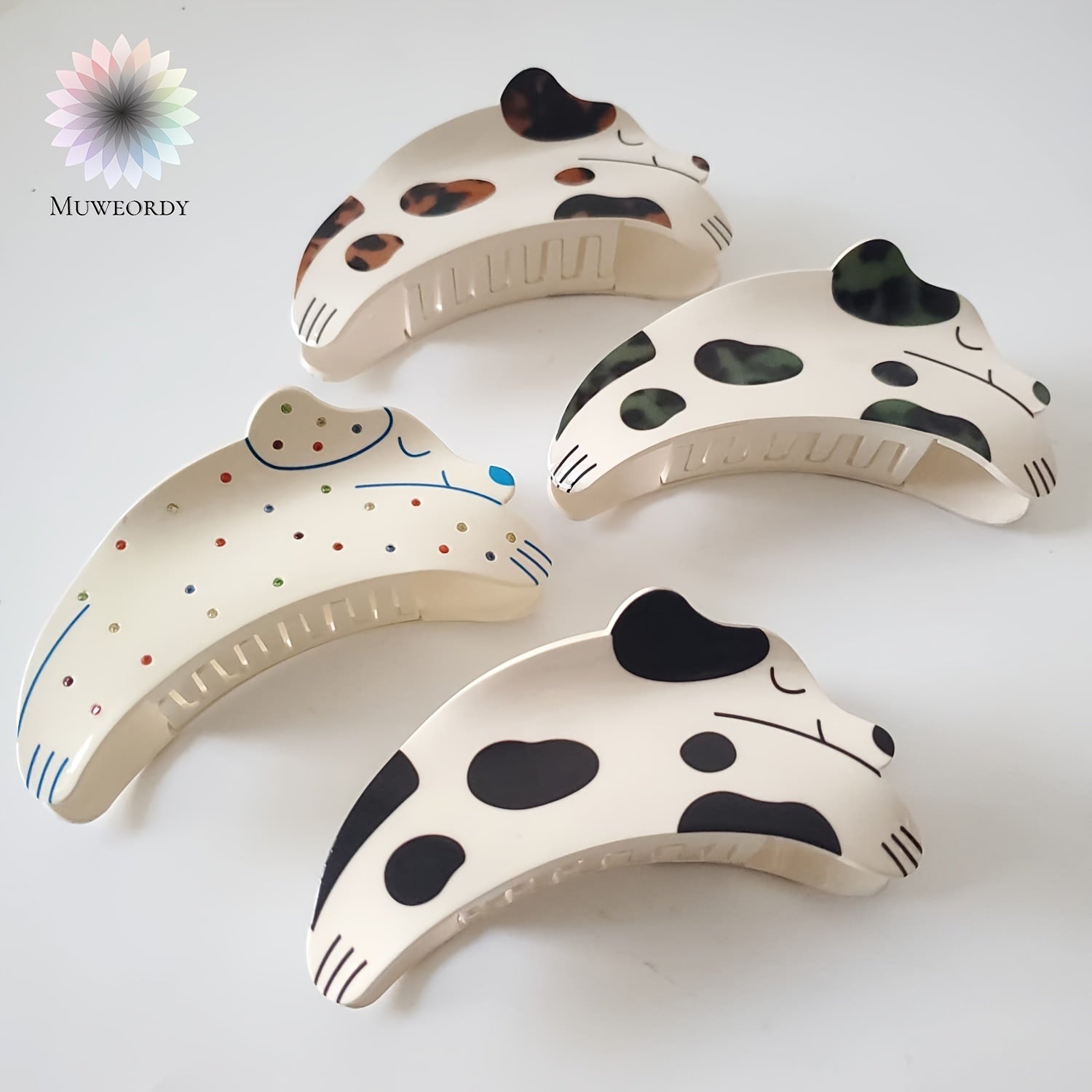 Cartoon Spotted Dog Hair Claw Banana Clip Hairgrip