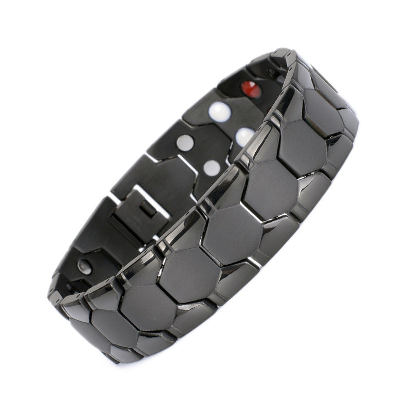 Men's Square Bracelet Germanium Stone Magnet Hand Decoration Wide Version