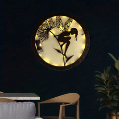 Children's Room Angel's Wings LED Wooden Wall Sticker Pendant