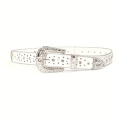 Western Cross Rivet Boho PU Leather Belt for Women