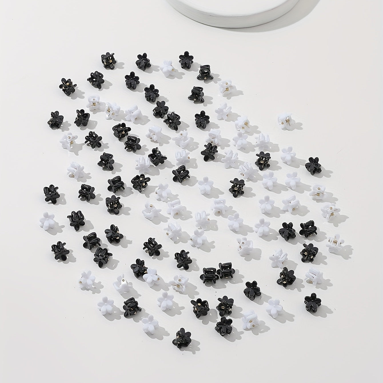100pcs Flower Shaped Mini Hair Claw Ponytail Holder