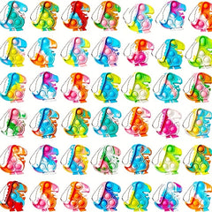 24 PCS Mini Dino Pop Fidget Toys Keychain Classroom Prizes Boys And Girls