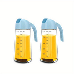 2pcs Glass Dispenser Bottle BPA Leak-proof Pot Storage Seasoning Vinegar