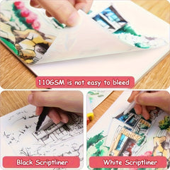 Artist Marker Set Dual Tip Angle and Fine Line Sketching Art Markers