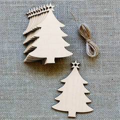 10pcs DIY Wooden Christmas Tree Decorations Snowman Pendants