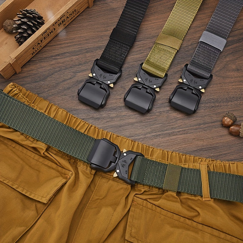 Functional Outdoor Sports Imitated Nylon Tactical Belt Alloy Snap