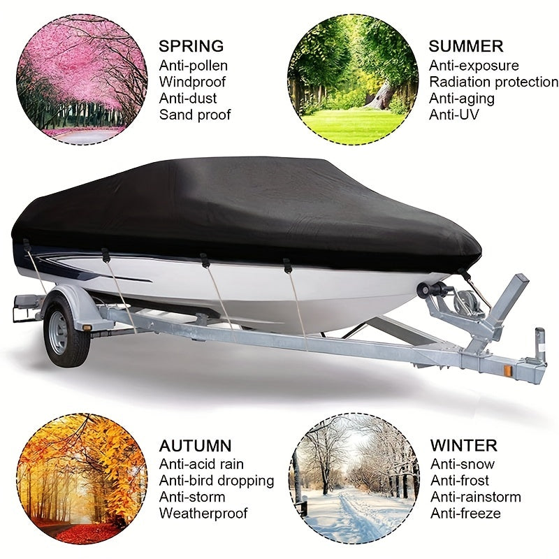 Heavy Duty 600D Marine Polyester Canvas Waterproof Boat Cover V Hull Trimaran