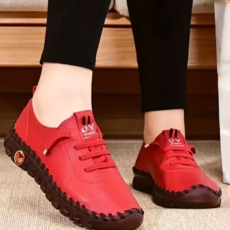 Women's Casual Flat Sneakers Soft Sole Low Top Shoes Comfy Slip On