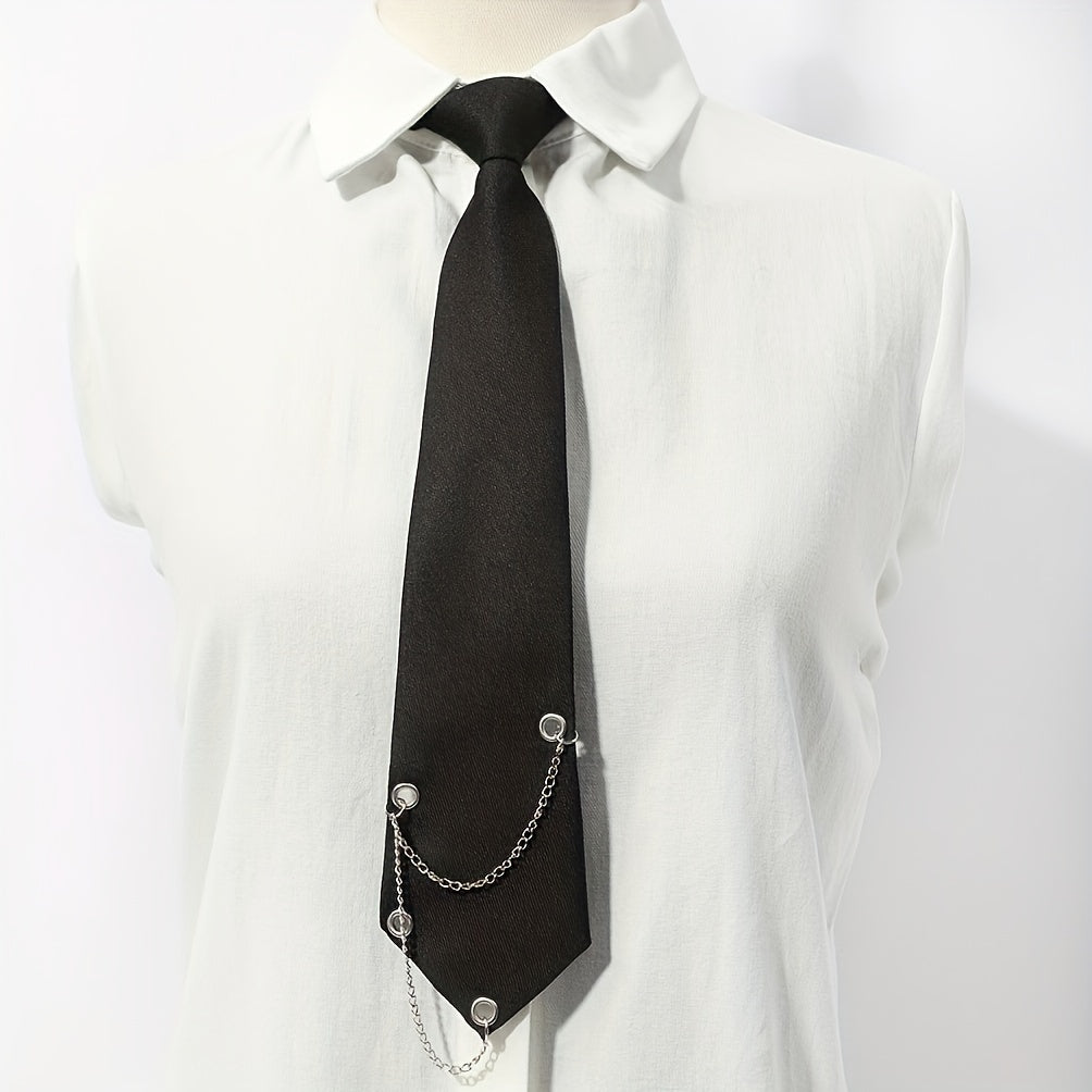Gothic Chain Decor Neck Tie Casual Wear
